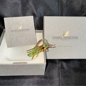 Swarovski Gold and Green Crystal Accent